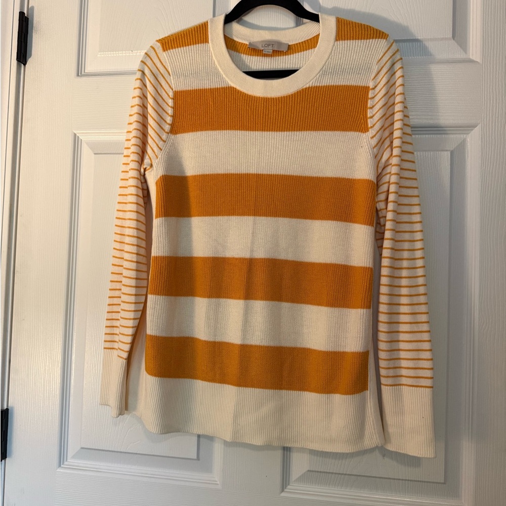 Orange and White Striped Sweater